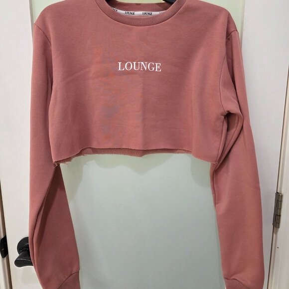 Lounge Women’s 3-Piece Set – Pink Bralette, Cropped Crewneck Sweatshirt & Sweatp - Picture 3 of 15